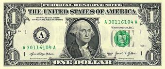 اسکناس ۱ دلاری آمریکا — دلار آمریکا (USD)